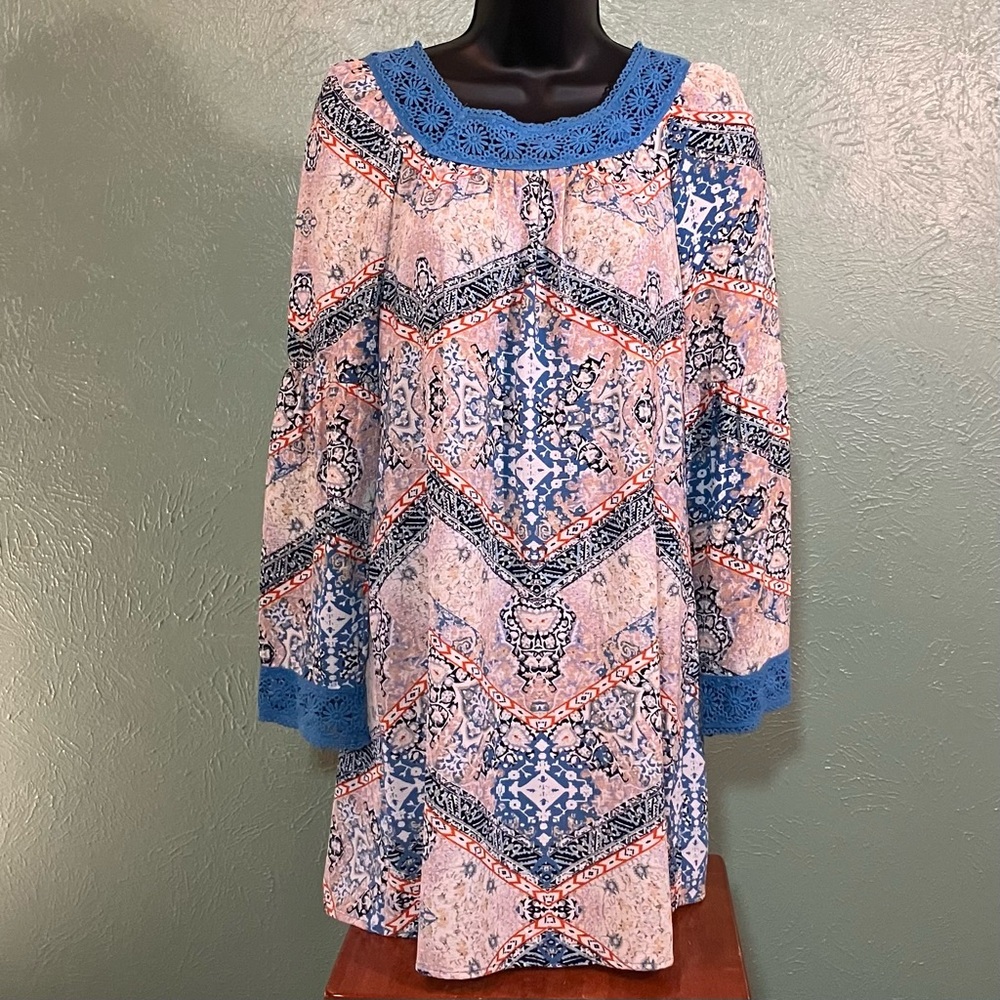 Xhilaration Boho Multicolor Patterned Mini Dress
